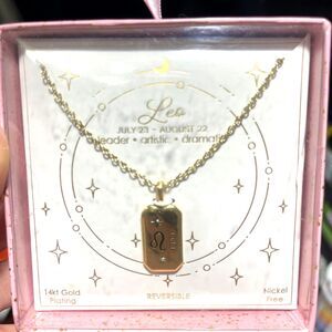 Leo Zodiac  14kt Gold Plated Necklace.